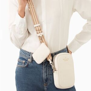 Kate Spade White and Tan Rosie North Crossbody Bag